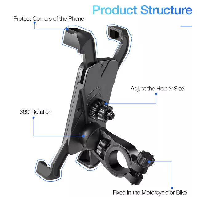 Waterproof 360 Universal Mobile Holder for All Smartphone Bikes Scooter