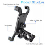 Waterproof 360 Universal Mobile Holder for All Smartphone Bikes Scooter
